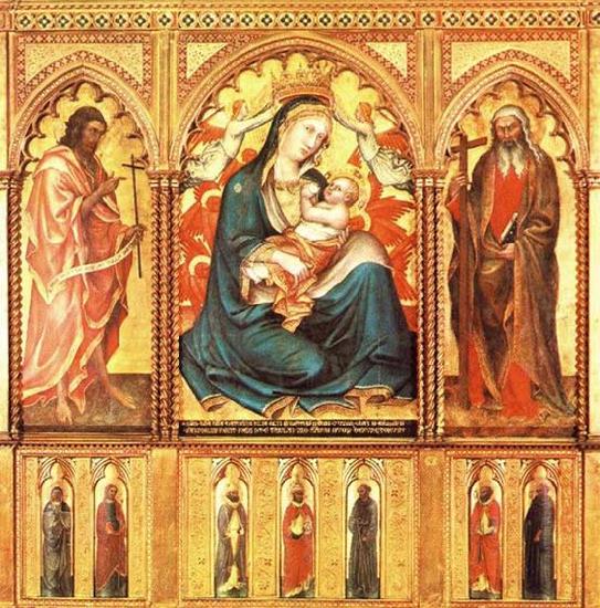 Taddeo di Bartolo Virgin and Child with St John the Baptist and St Andrew oil painting picture